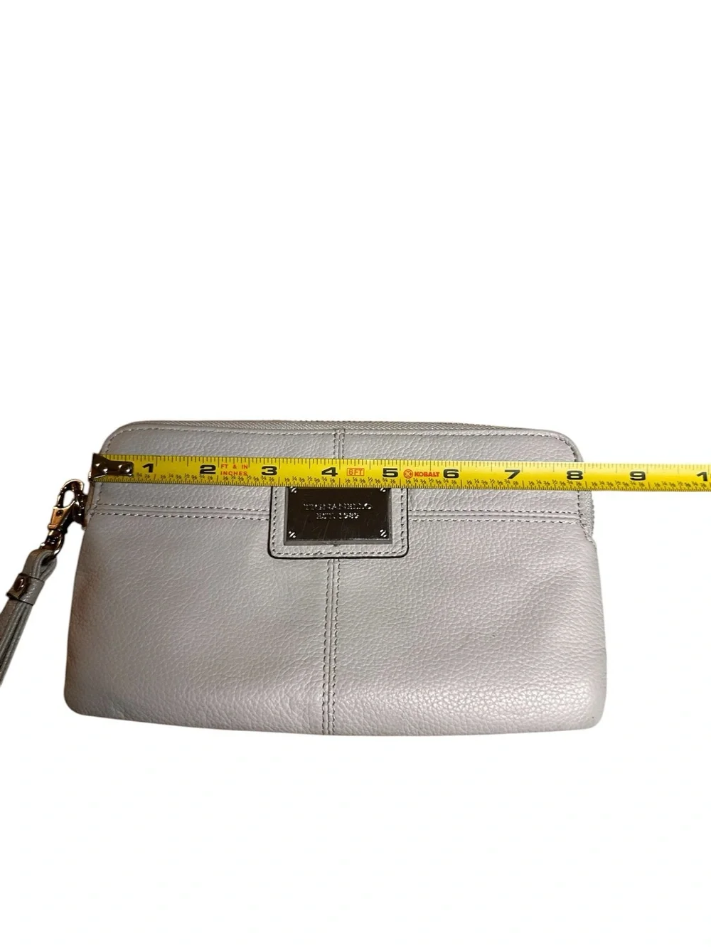 Tignanello Genuine Leather Wristlet Wallet Divider Organizer Outer Pocket Beige
